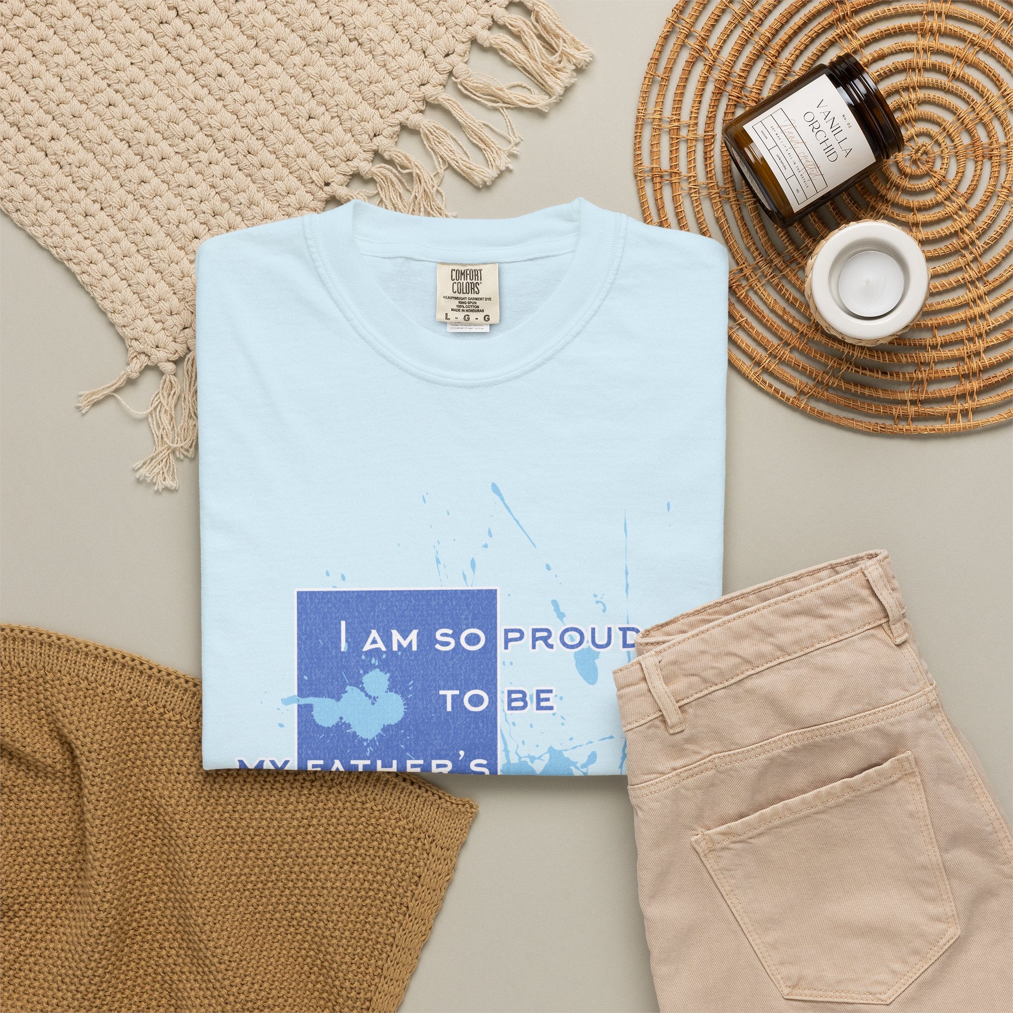 Father's Daughter Textured T-Shirt — "I Am So Proud To Be My Father's Daughter" Graphic Tee