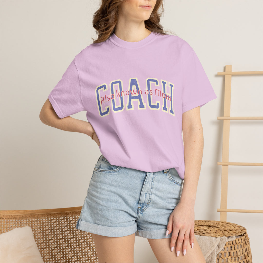 Coach Also Known As Mom — Textured Collegiate Style Tee