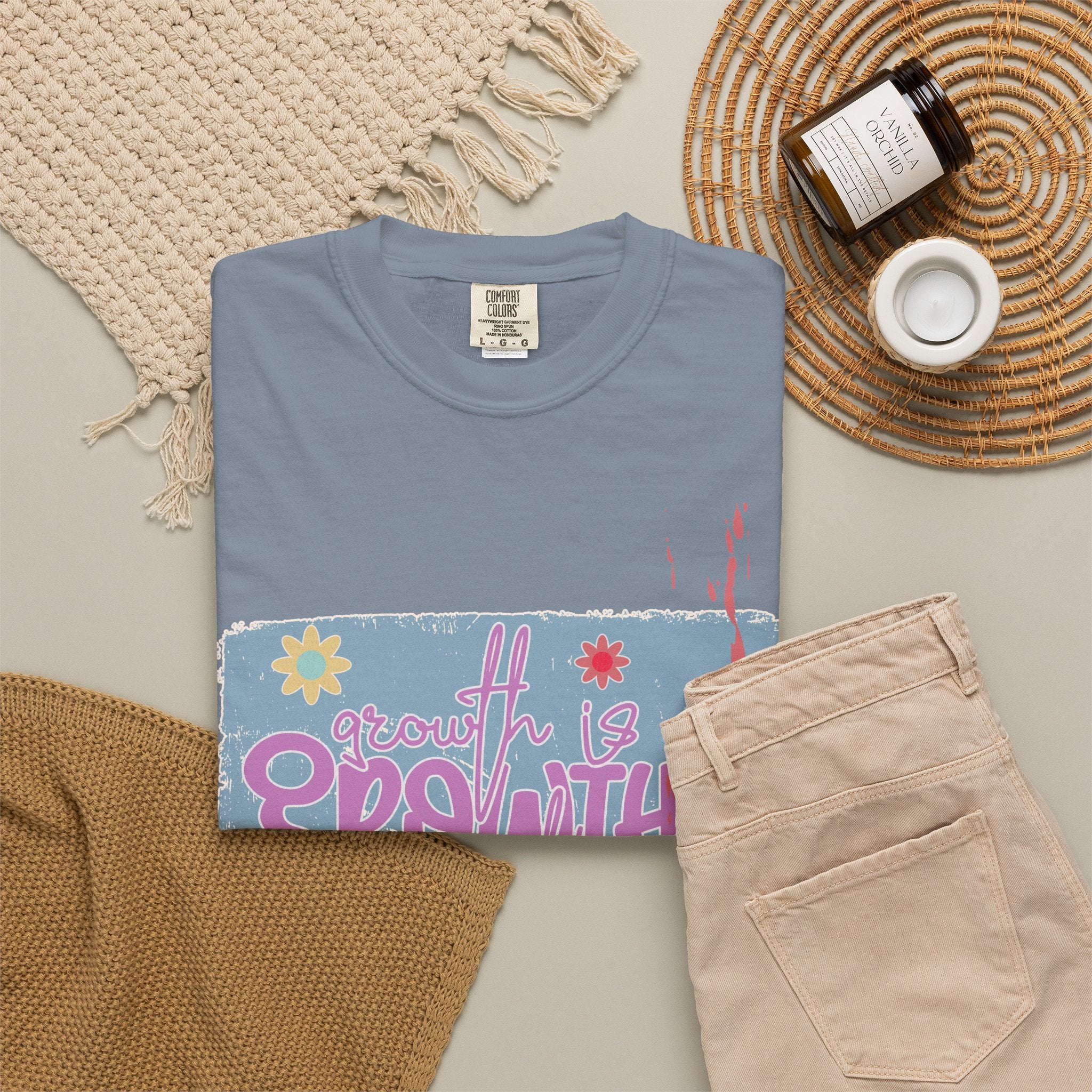 Growth Mindset T-Shirt — "Growth" Floral Graphic Tee