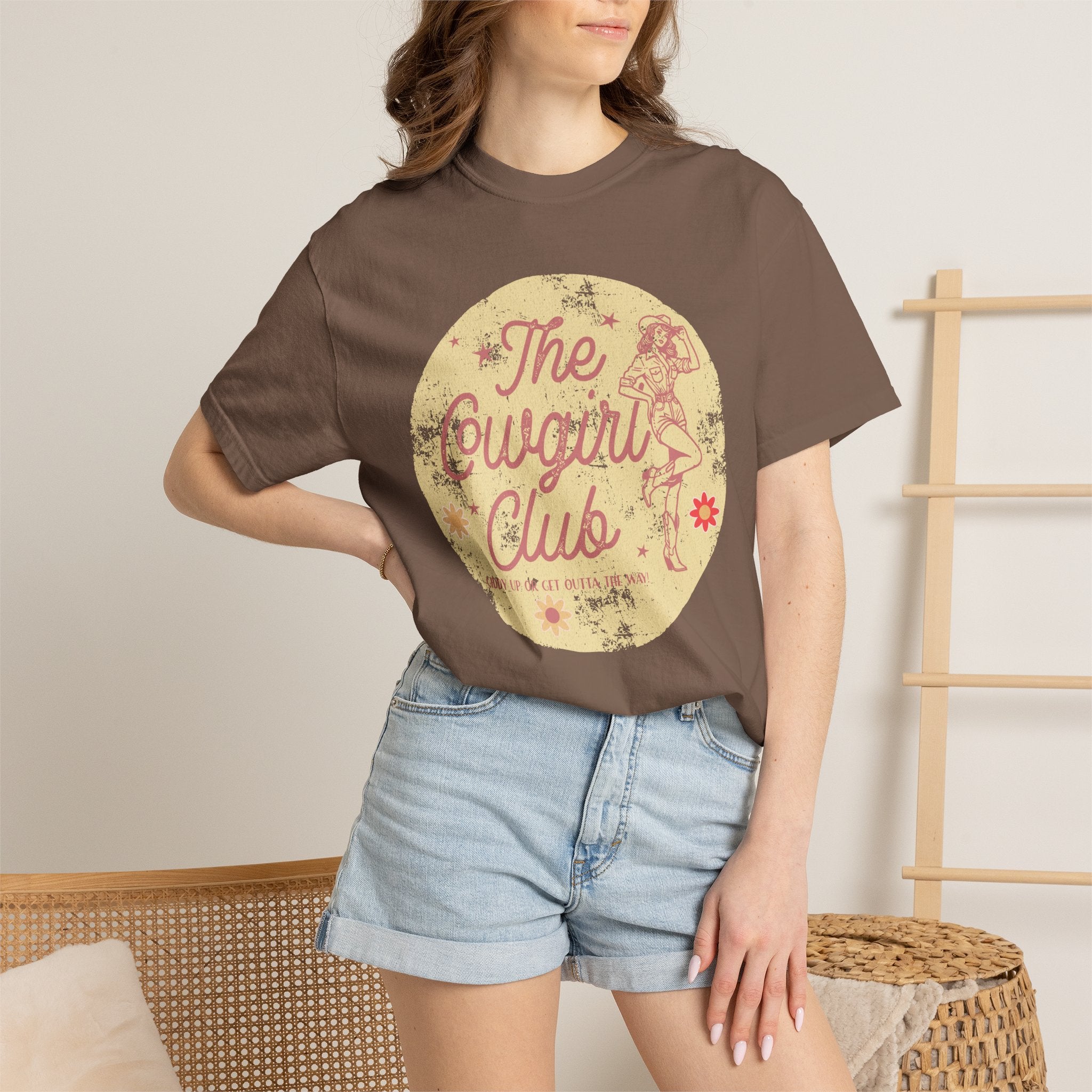 The Cowgirl Club Graphic T-Shirt — Retro Western Textured Tee