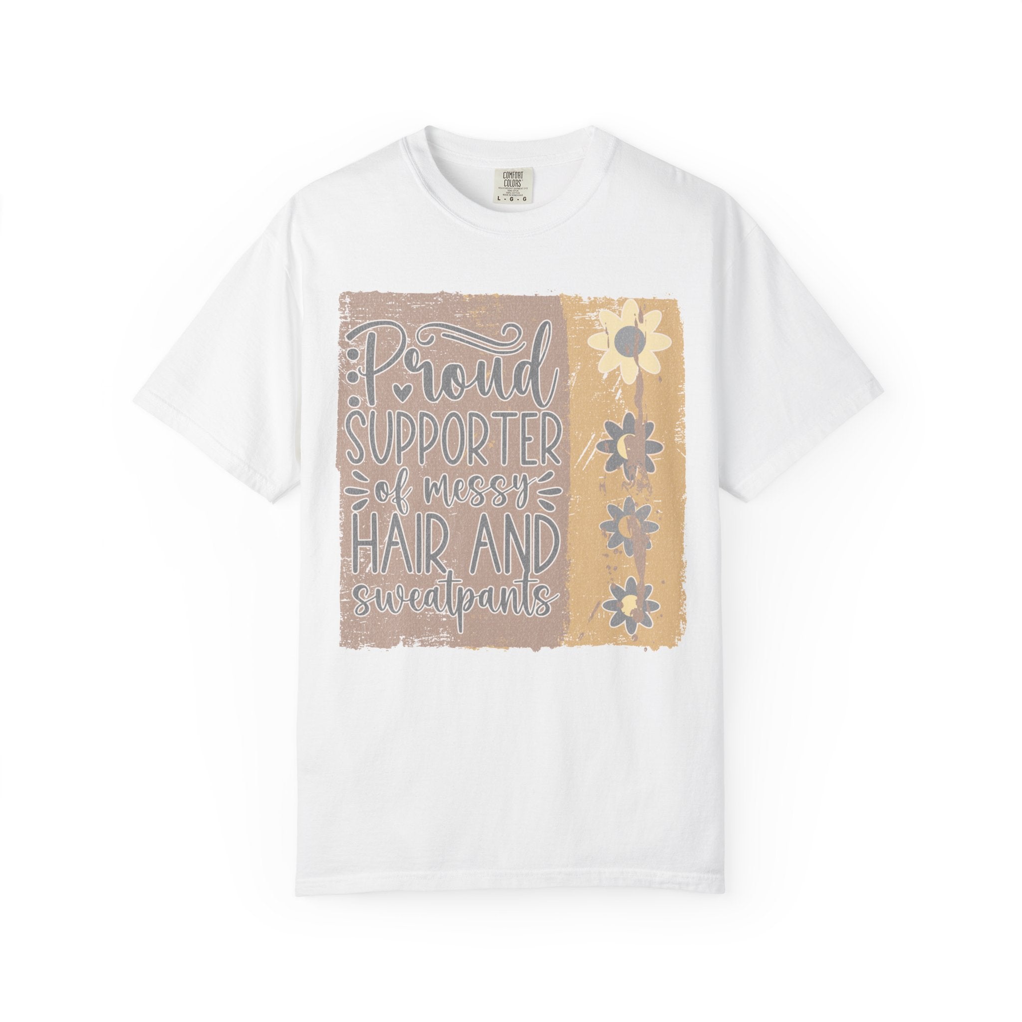 Supporter of Messy Hair and Sweatpants Textured T-Shirt