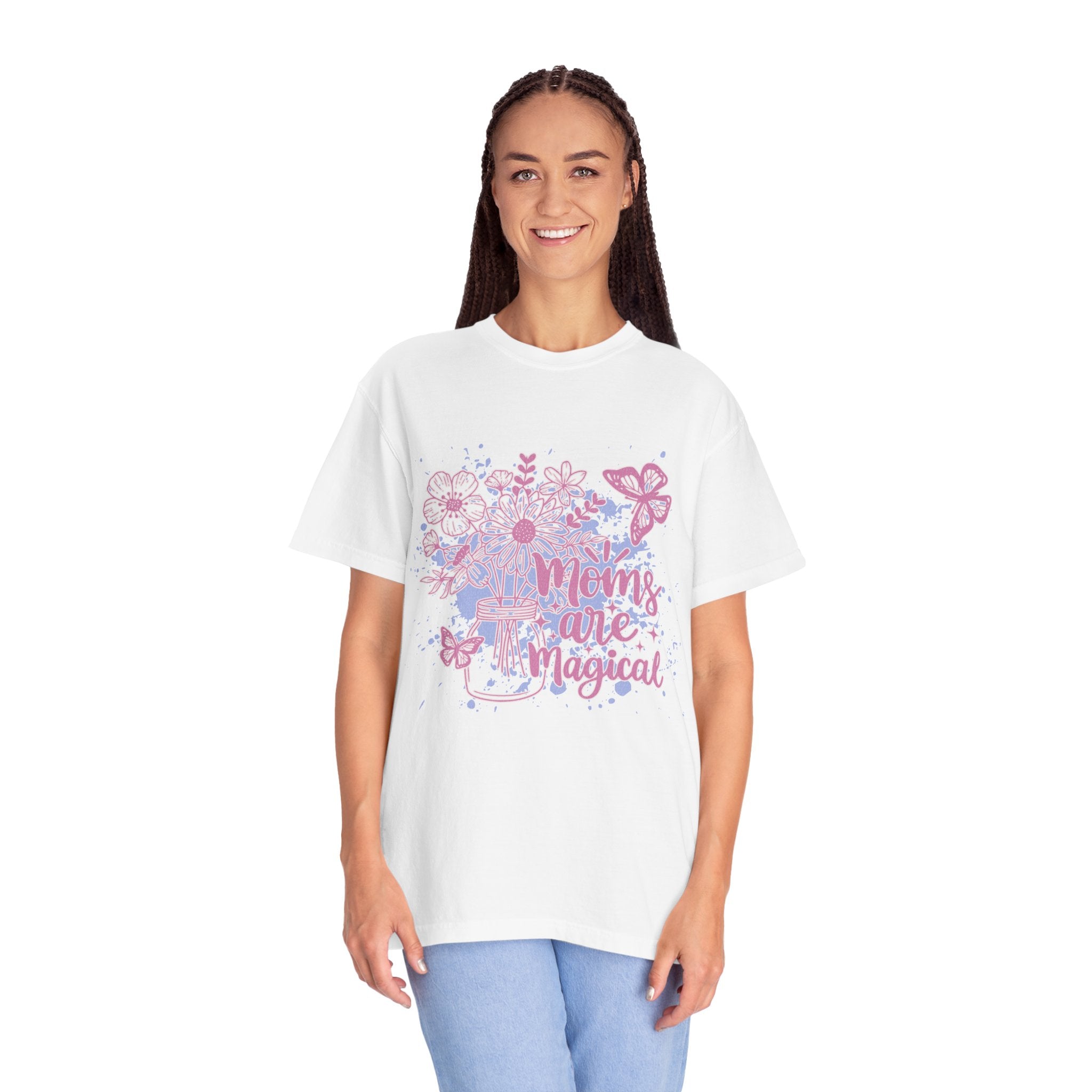 Mom's Are Magical Textured T-Shirt — Floral  Mother's Day Tee