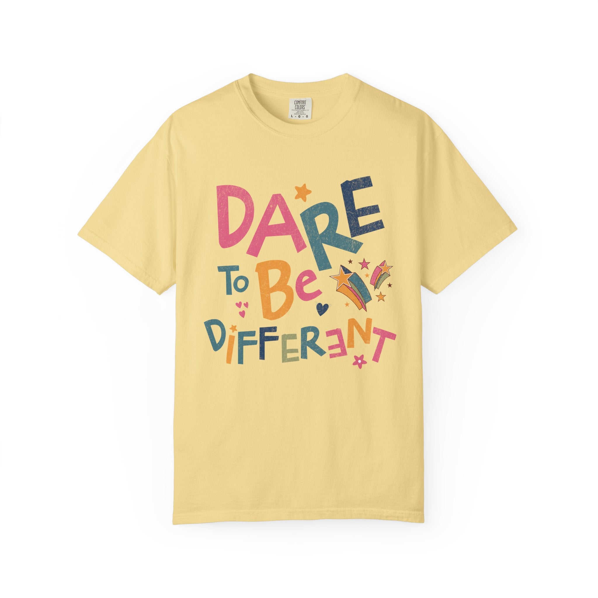 Dare to Be Different graphic T-Shirt | Textured Positive Typography Tee