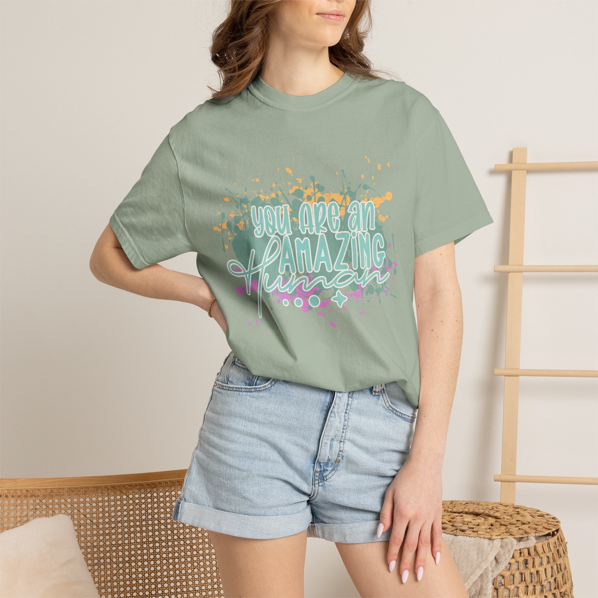 You Are An Amazing Human T-Shirt —Textured Positive Splash Graphic Tee