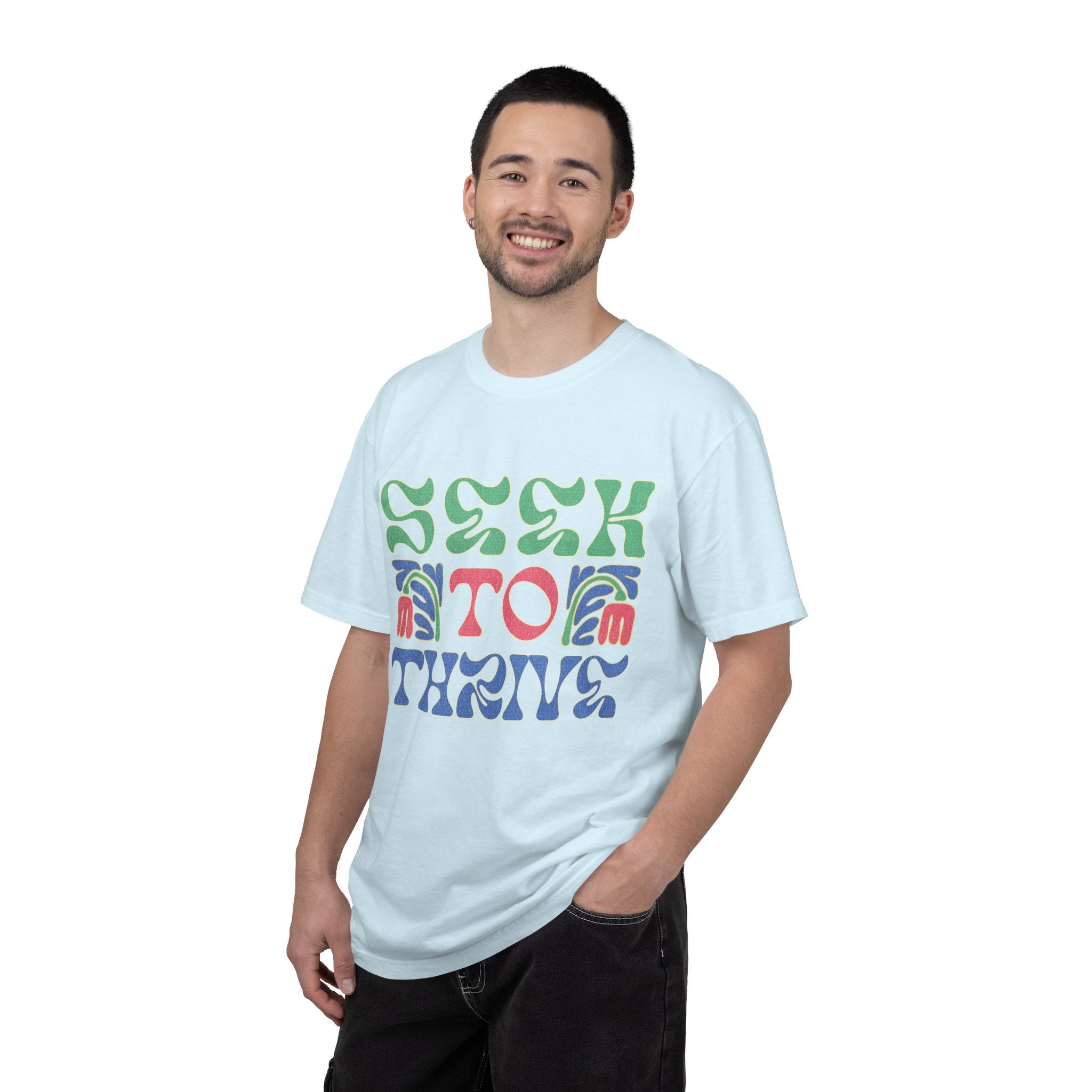 Seek to Thrive T-shirt | Textured Retro Psychedelic Lettering