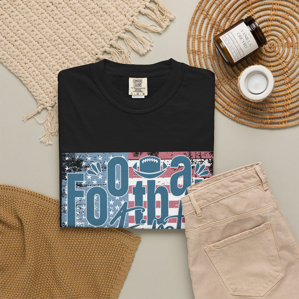 Textured Retro Americana Football First Tee