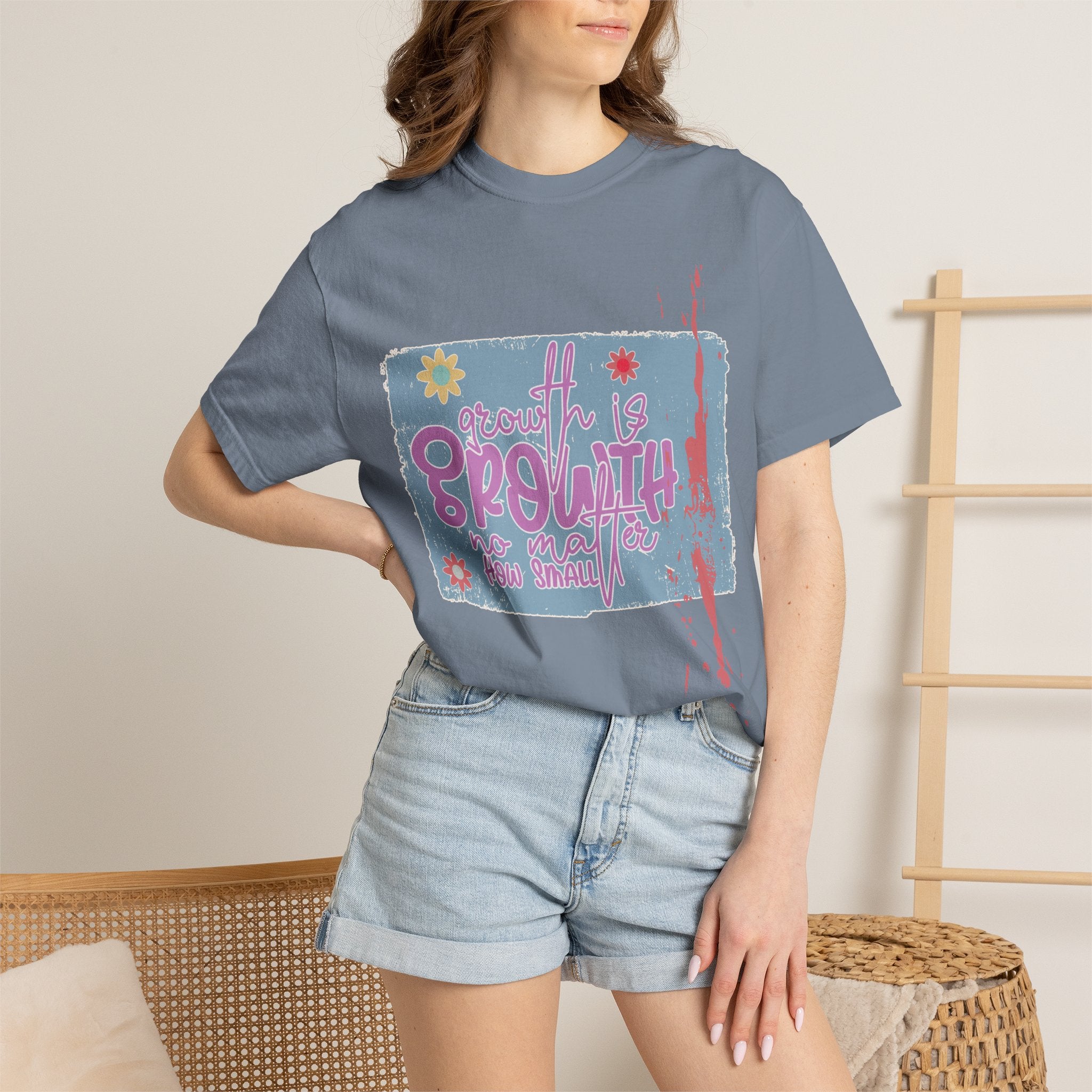 Growth Mindset T-Shirt — "Growth" Floral Graphic Tee