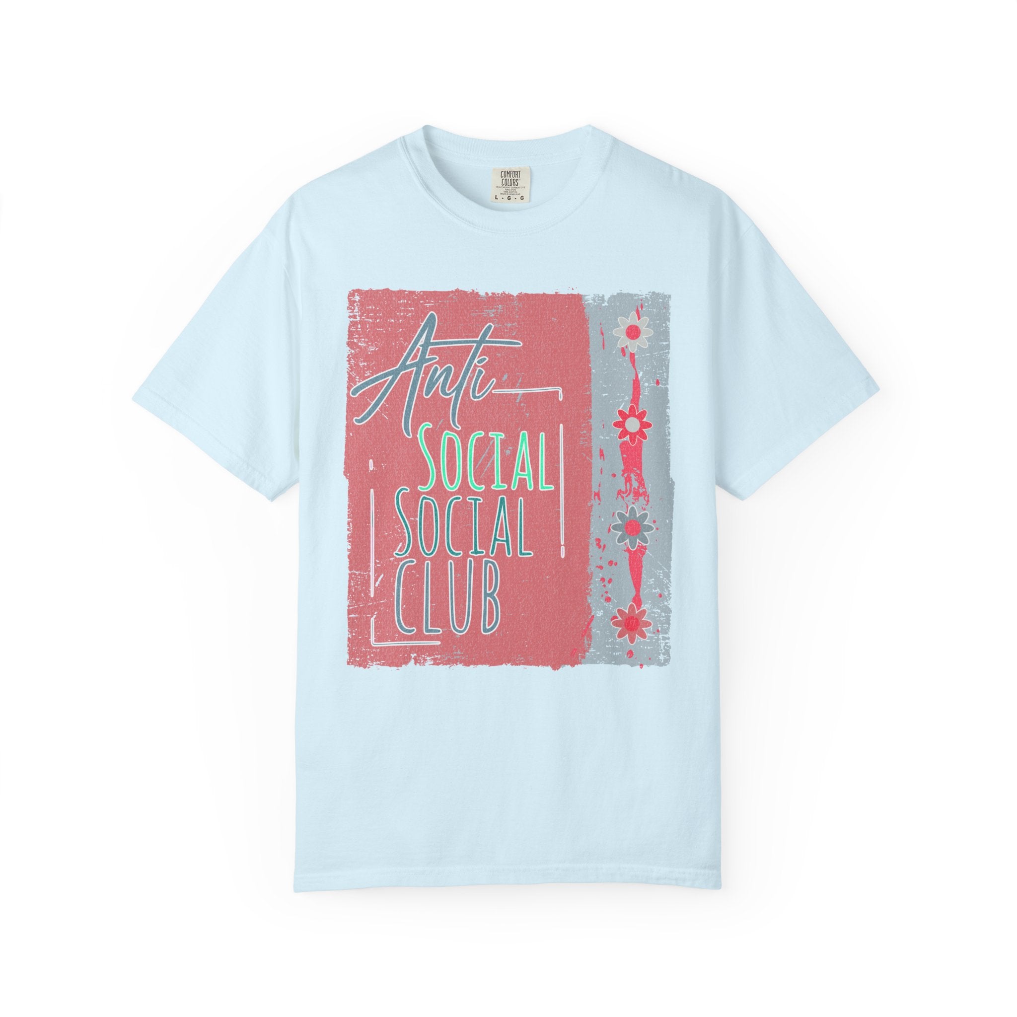 Textured Anti Social Social Club Graphic T-Shirt — Vintage Retro Block Print Tee
