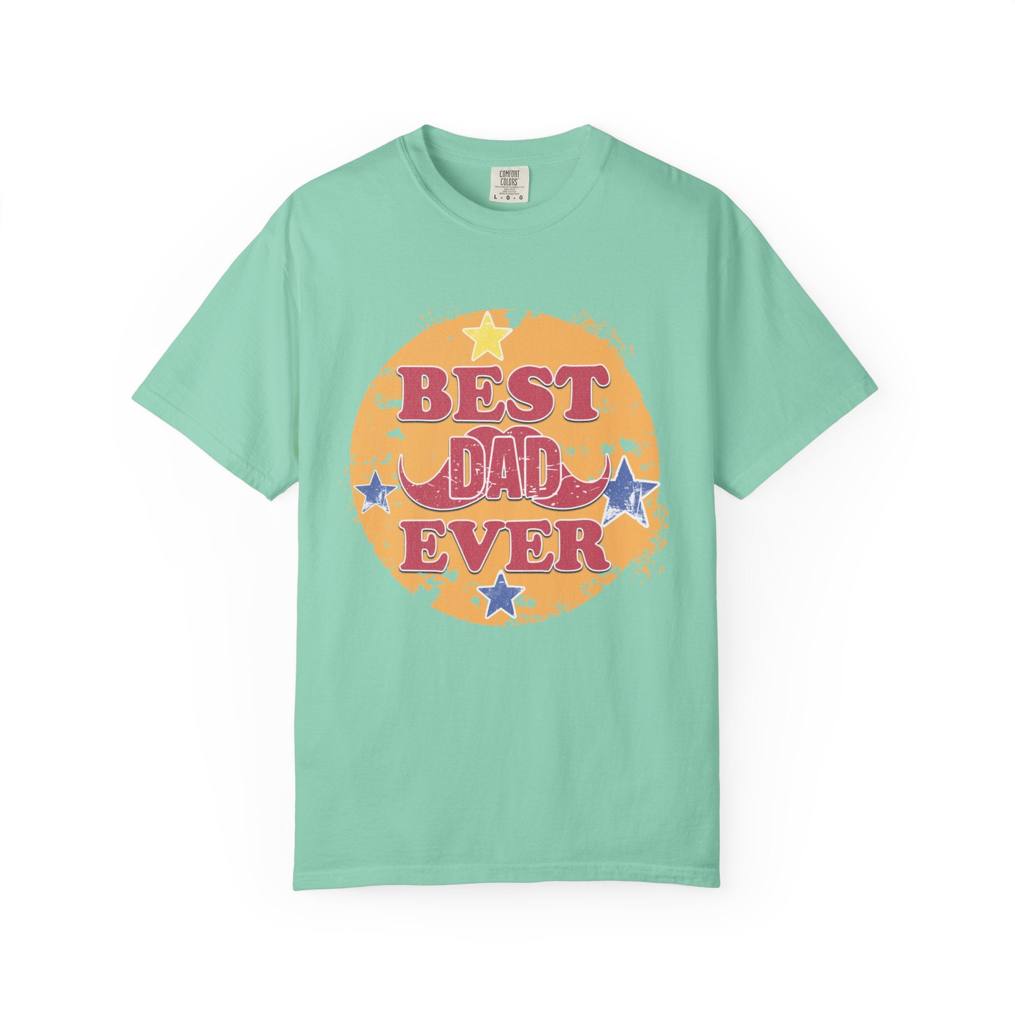 Textured Best Dad Ever T-Shirt — Retro Stars Father’s Day Tee
