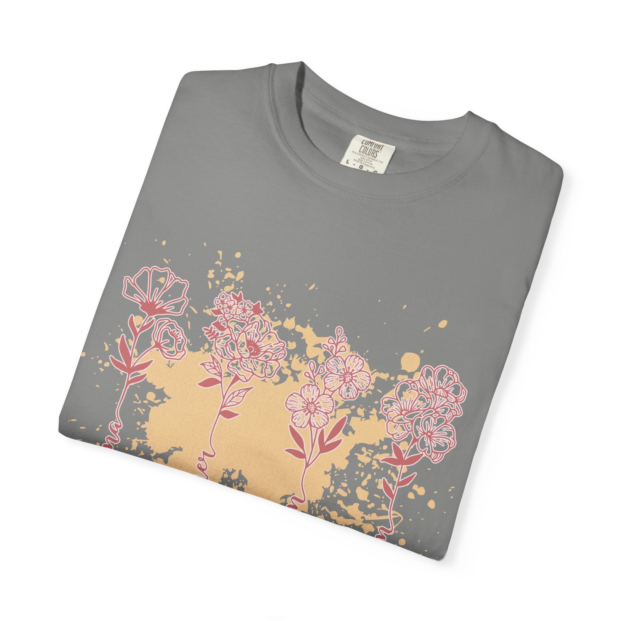 Floral Mama Textured Tee — Mothers Day Garden Blossom T-Shirt