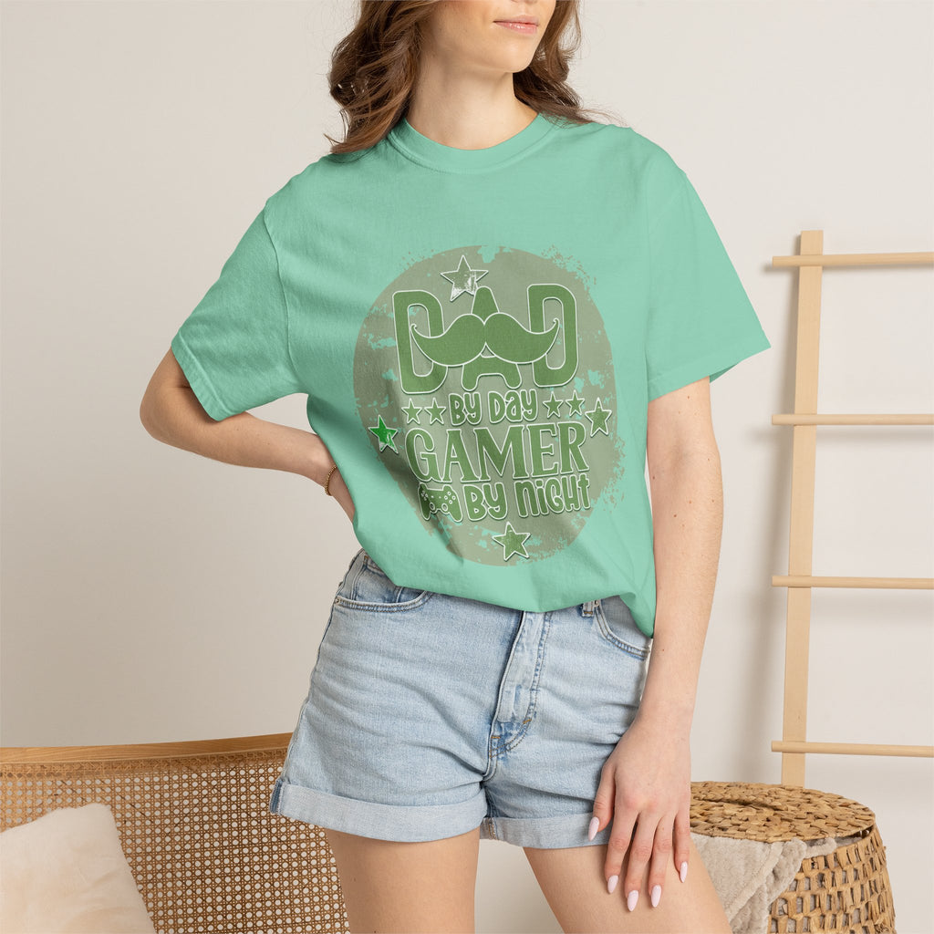 Dad By Day Gamer By Night Textured T-Shirt