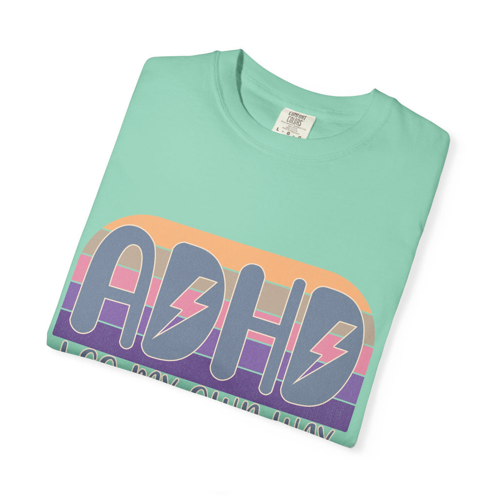 ADHD I Go My Own Way Tee — Retro Lightning Graphic T-Shirt