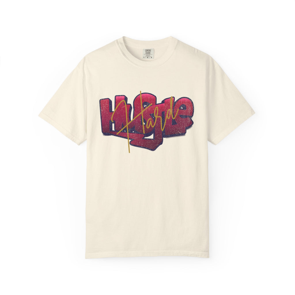 Textured Street Art 'Hustle Hard' Graphic Tee — Vintage Graffiti Unisex T-Shirt