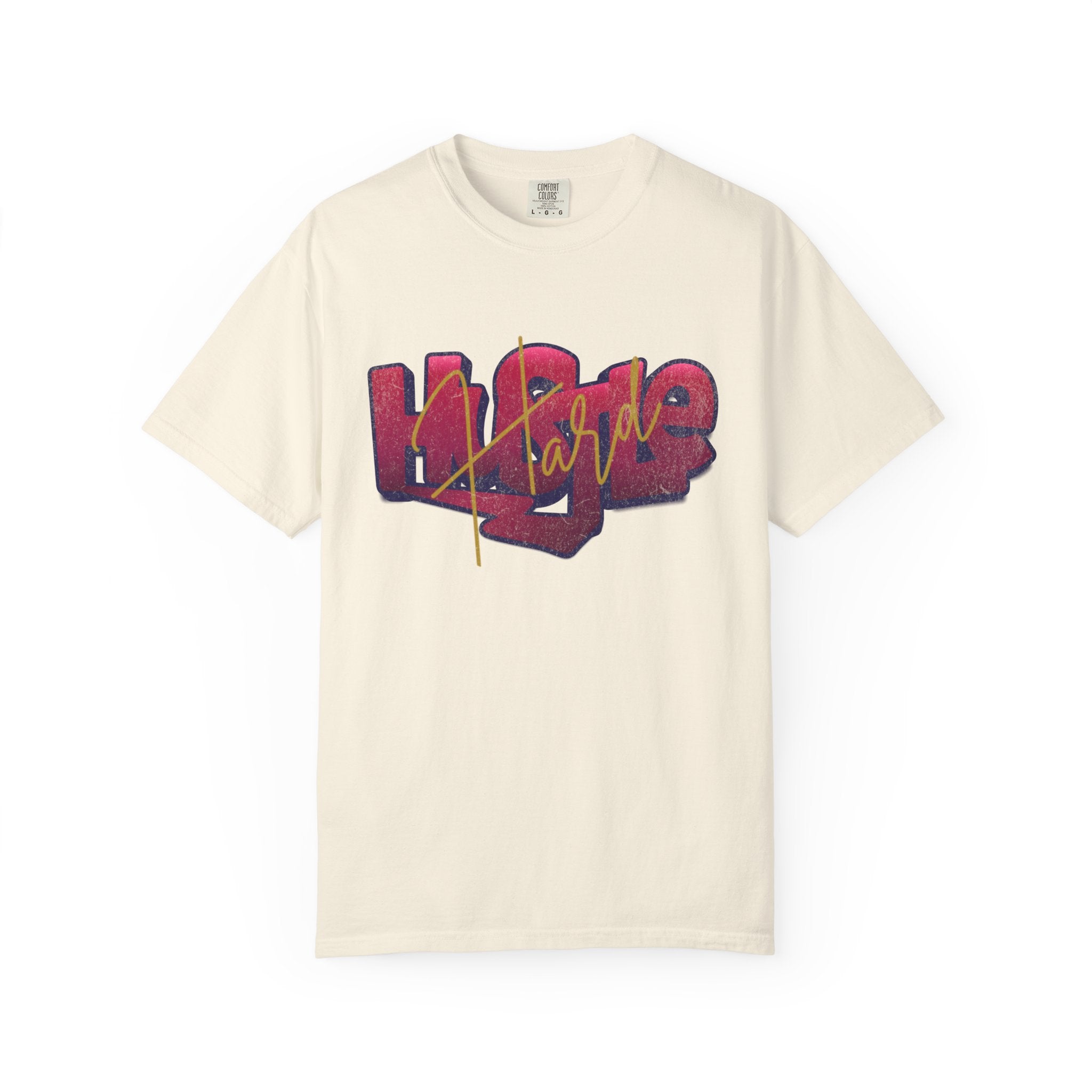 Textured Street Art 'Hustle Hard' Graphic Tee — Vintage Graffiti Unisex T-Shirt