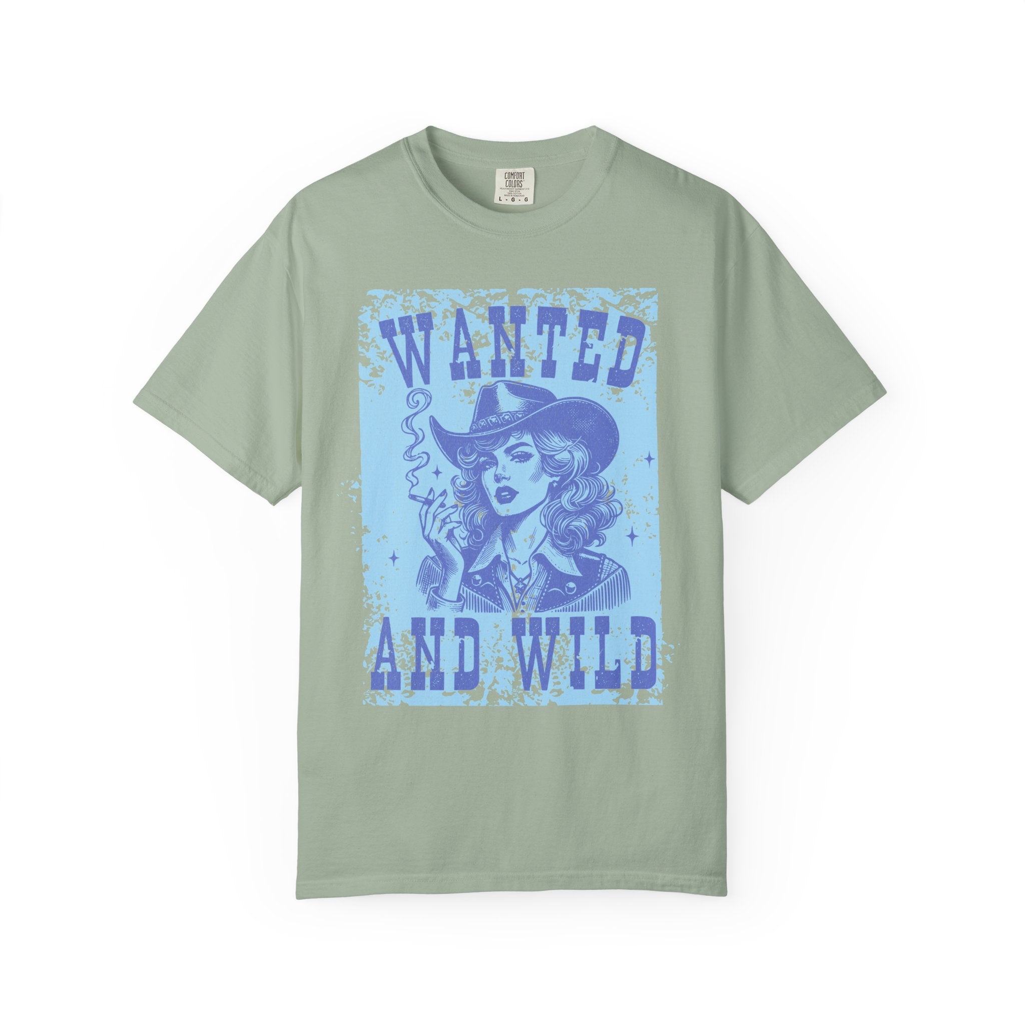 Wanted and Wild Cowboy Cowgirl  Textured T-Shirt