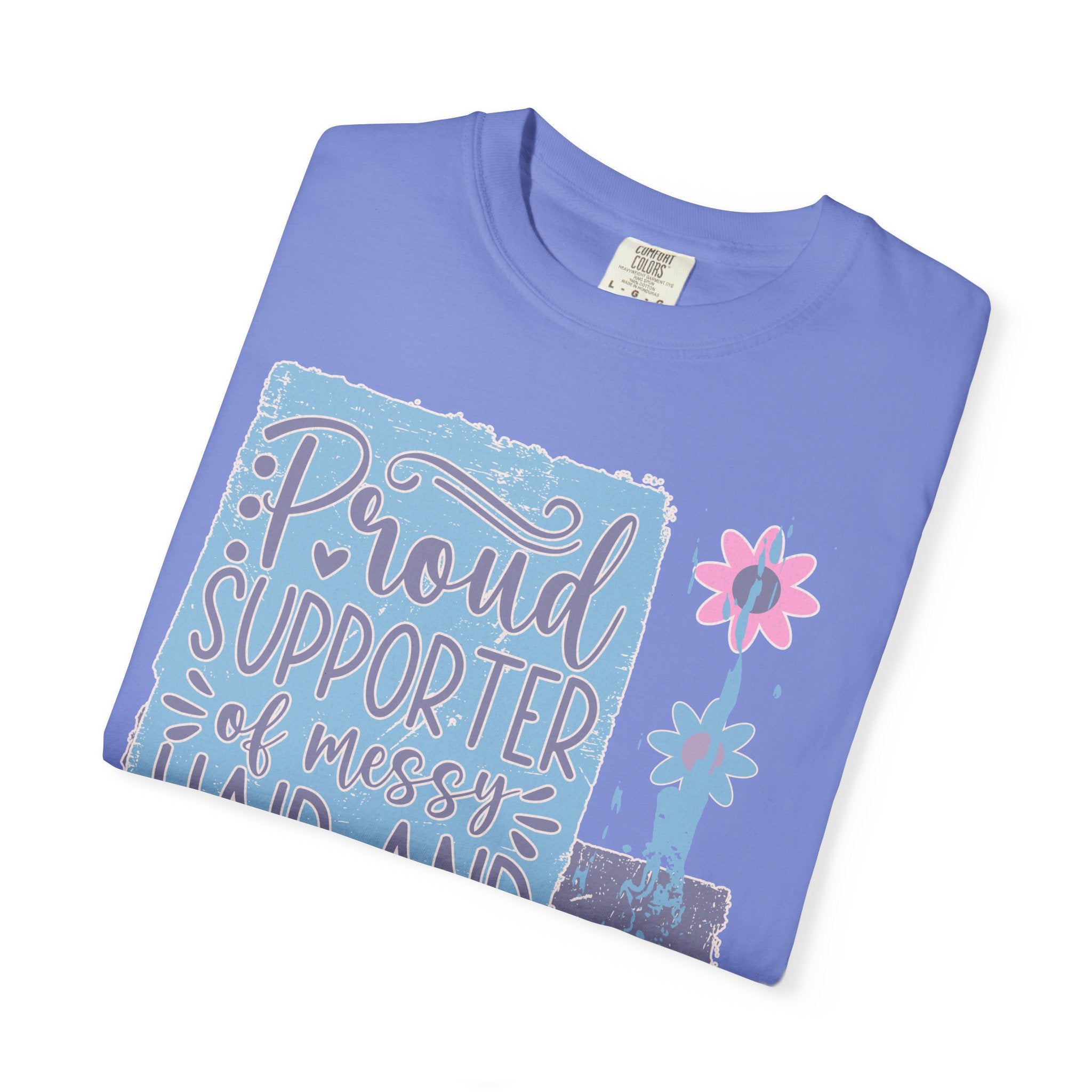 Supporter of Messy Hair & Sweatpants Textured T-Shirt