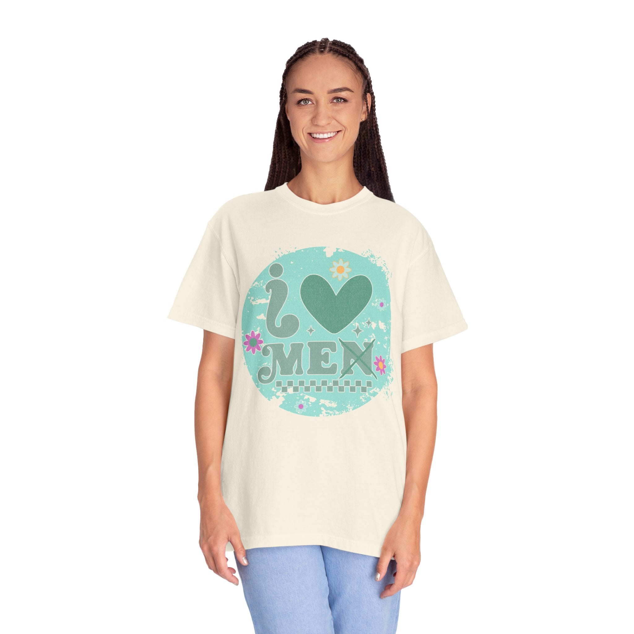 Funny Retro Self Love Textured Tee — Retro Floral Love Tee
