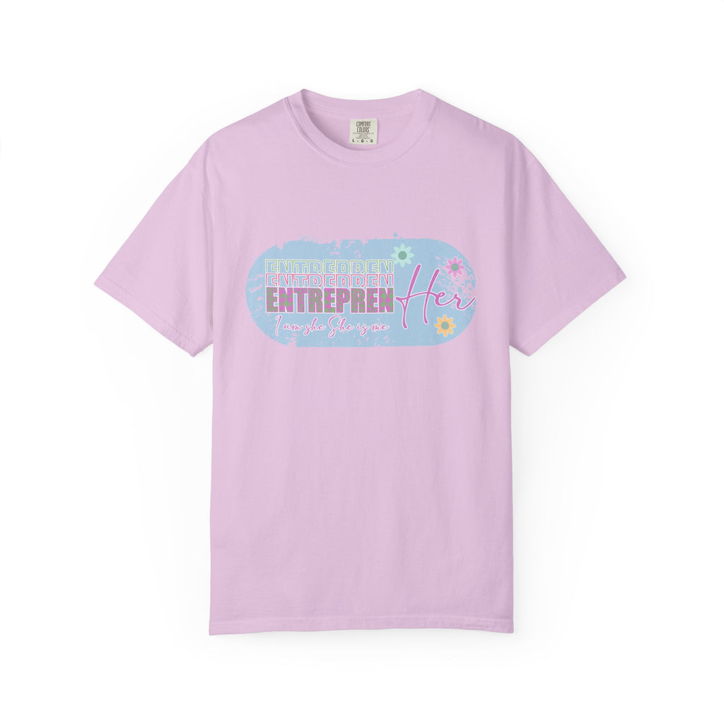 Entrepreneur Mom Floral Textured Tee — 'EntreprenHer' Graphic T-Shirt