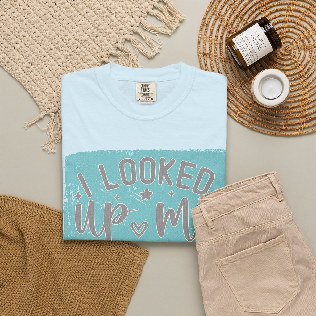 Textured T-Shirt — "I Looked Up My Symptoms Turns Out I Just Have Kids" Funny Parenting Tee