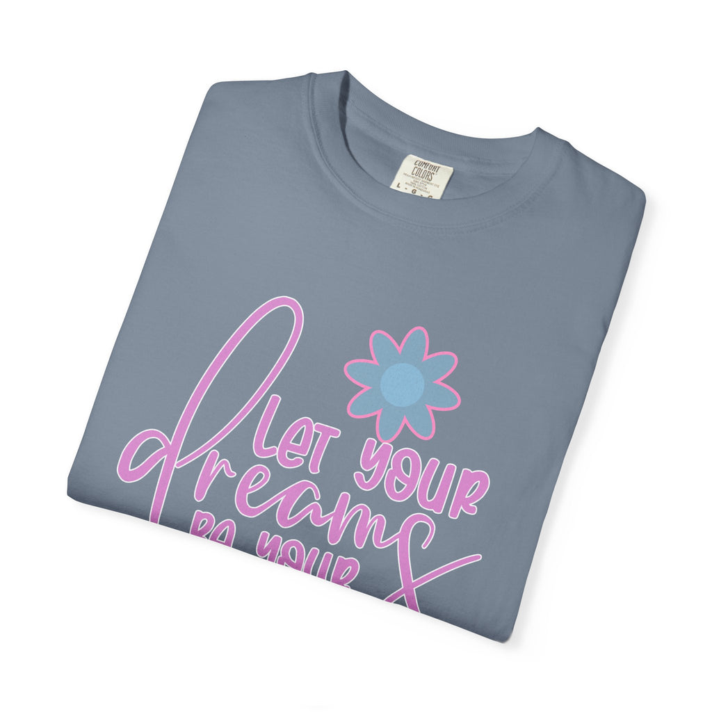 Textured Inspirational Floral Tee — "Let Your Dreams Be Your Wings"