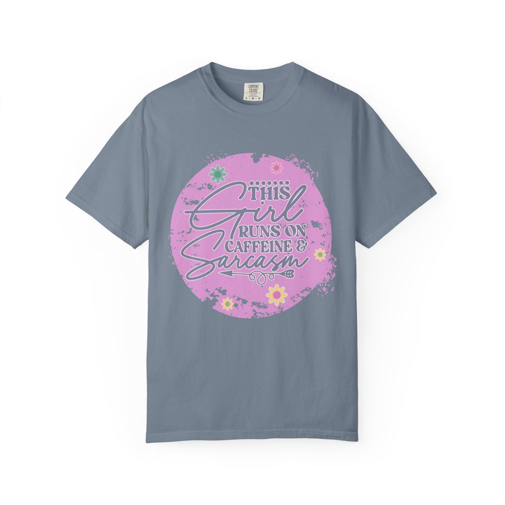 This Girl Runs on Caffeine & Sarcasm Textured T-Shirt