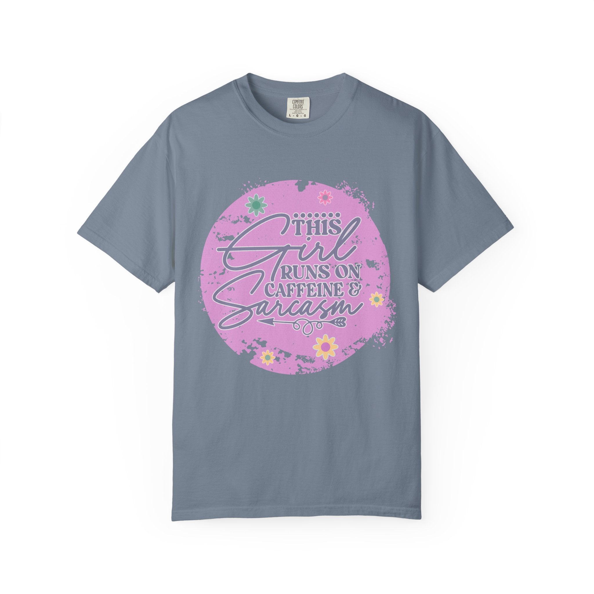 This Girl Runs on Caffeine & Sarcasm Textured T-Shirt