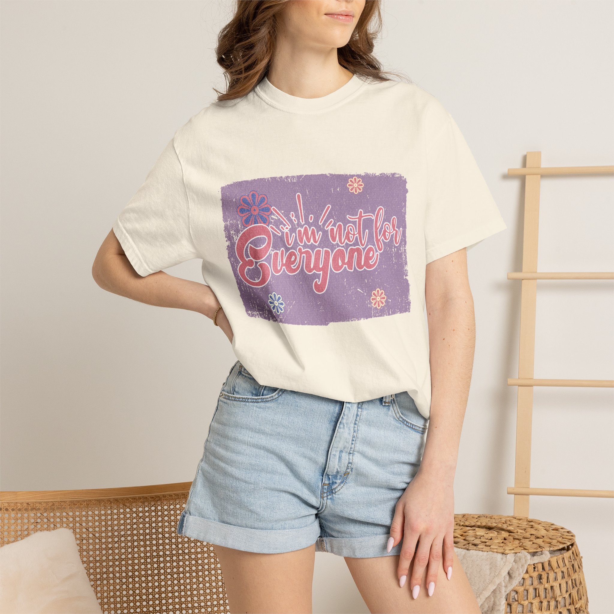 I'm Not For Everyone T-shirt |Textured Floral Retro Script Design
