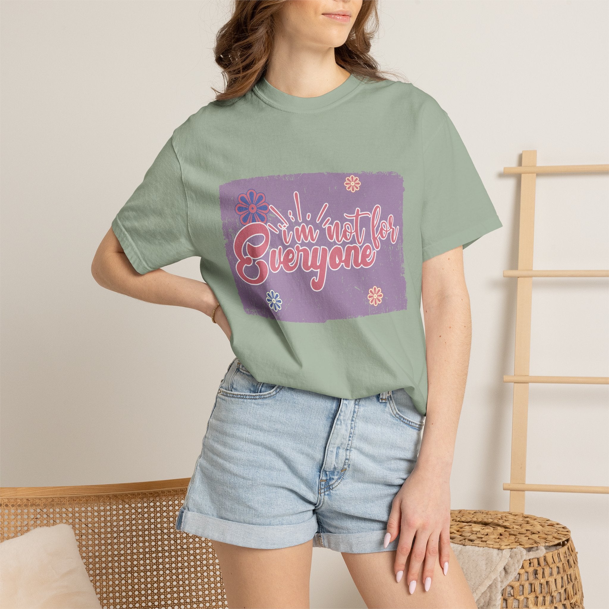 I'm Not For Everyone T-shirt |Textured Floral Retro Script Design