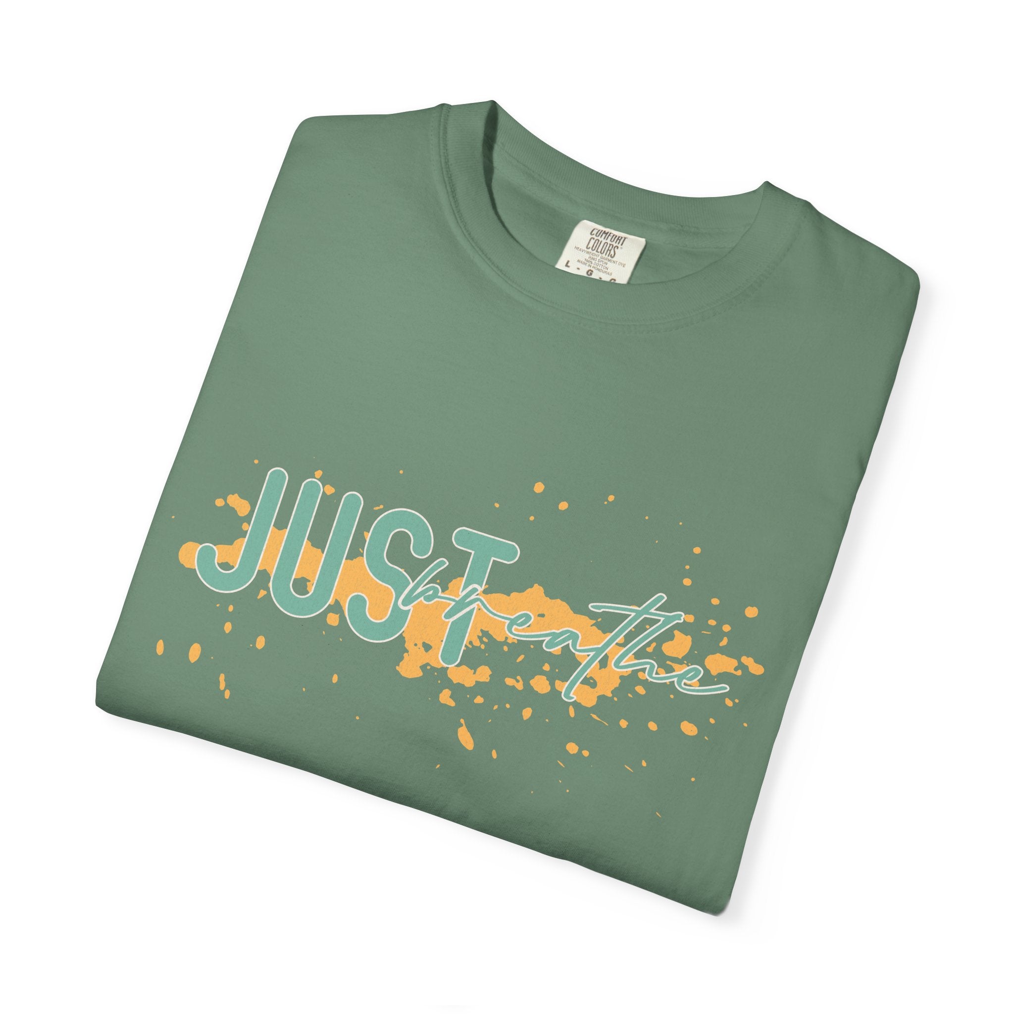 Just Breathe Textured T-Shirt — Relaxed Inspirational Graphic Tee