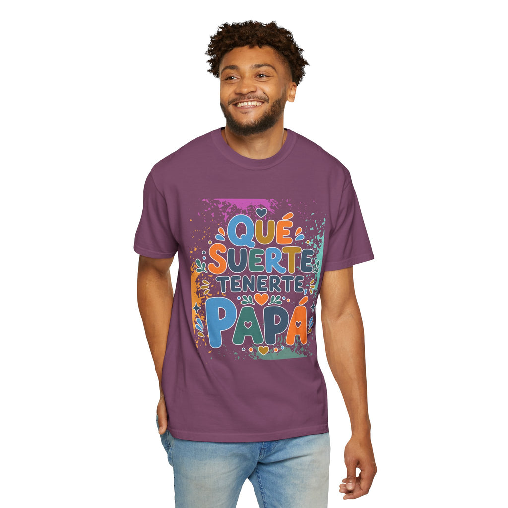 Qué Suerte Tenerte, Papá — Father's Day Textured T-Shirt
