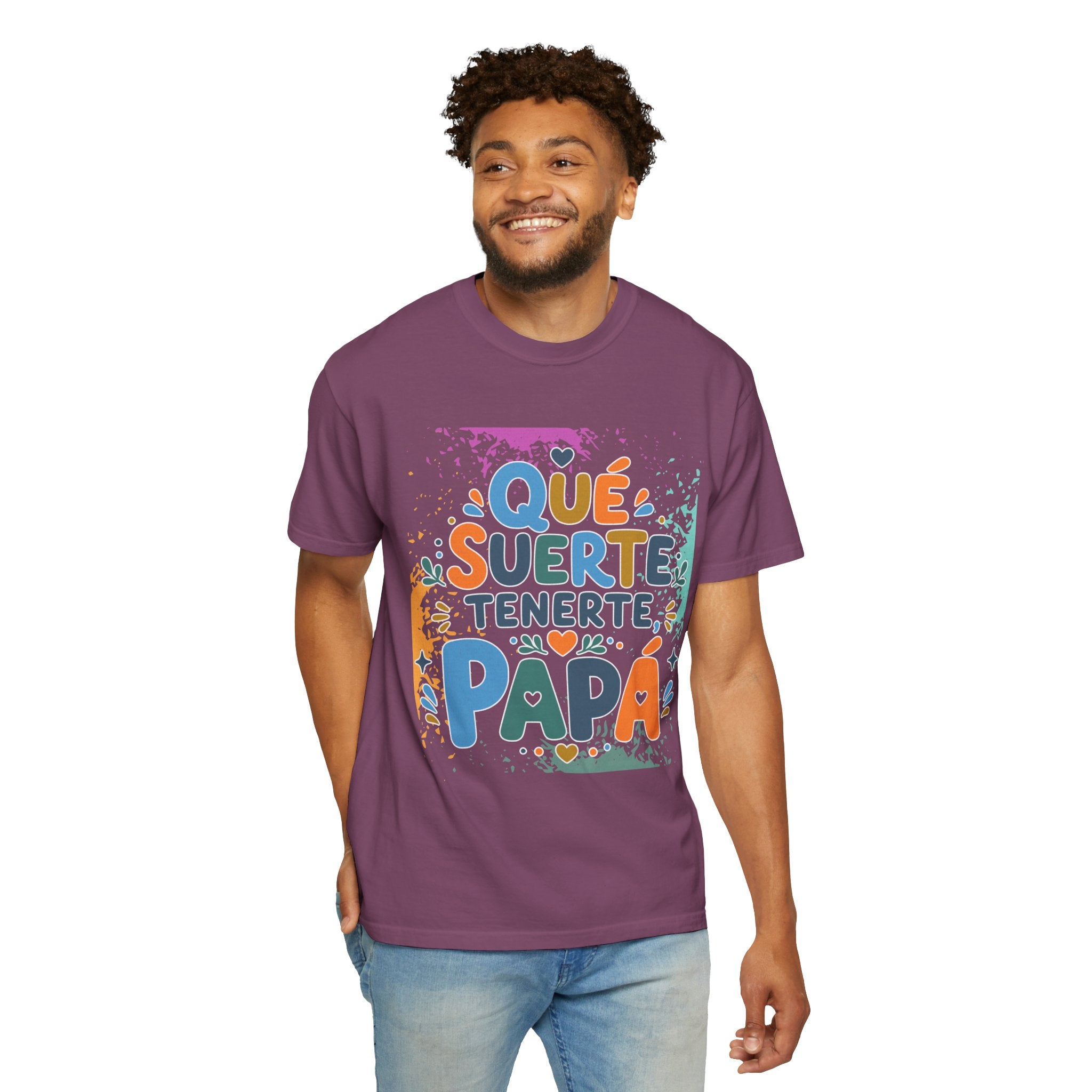 Qué Suerte Tenerte, Papá — Father's Day Textured T-Shirt