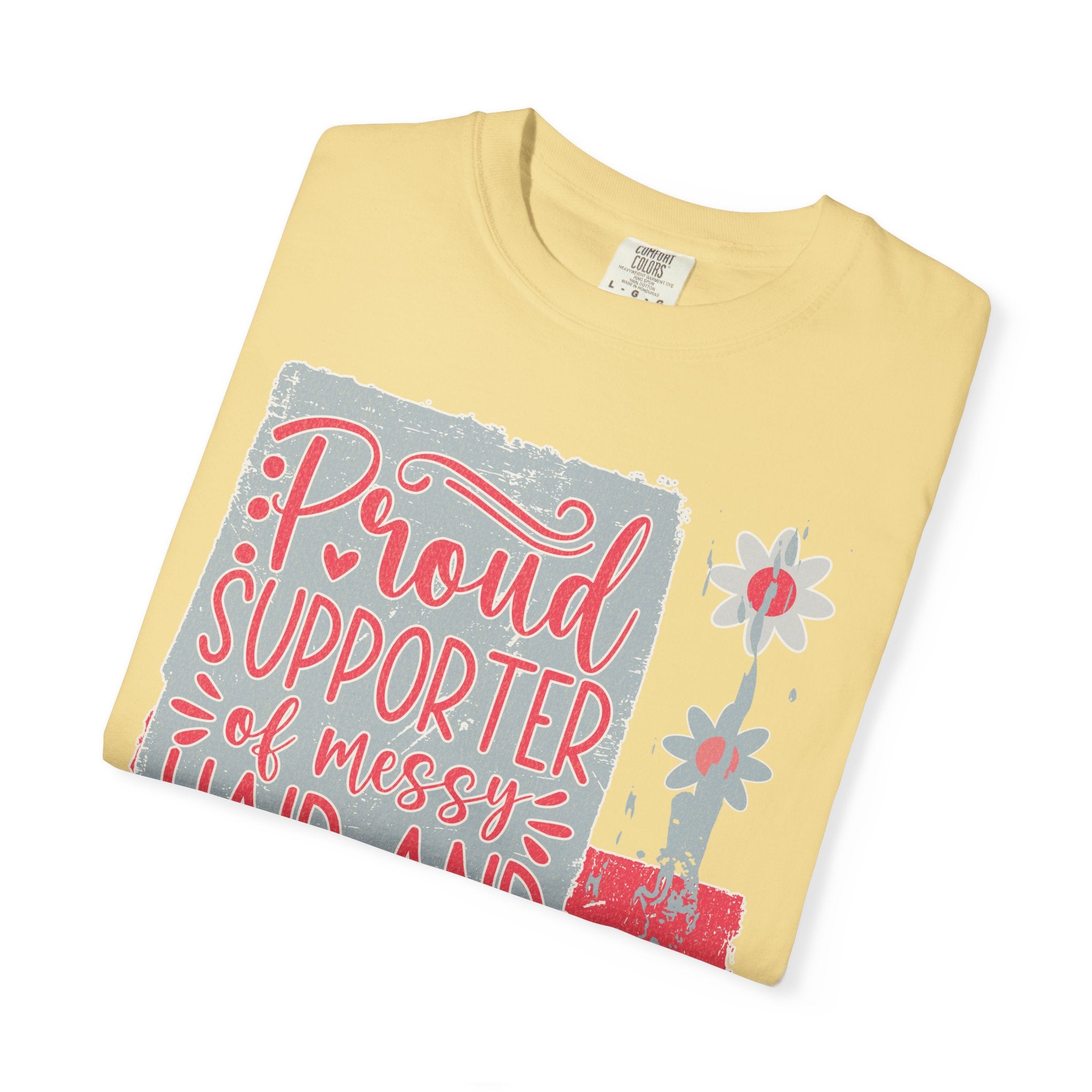 Supporter of Messy Hair & Sweatpants Textured T-Shirt