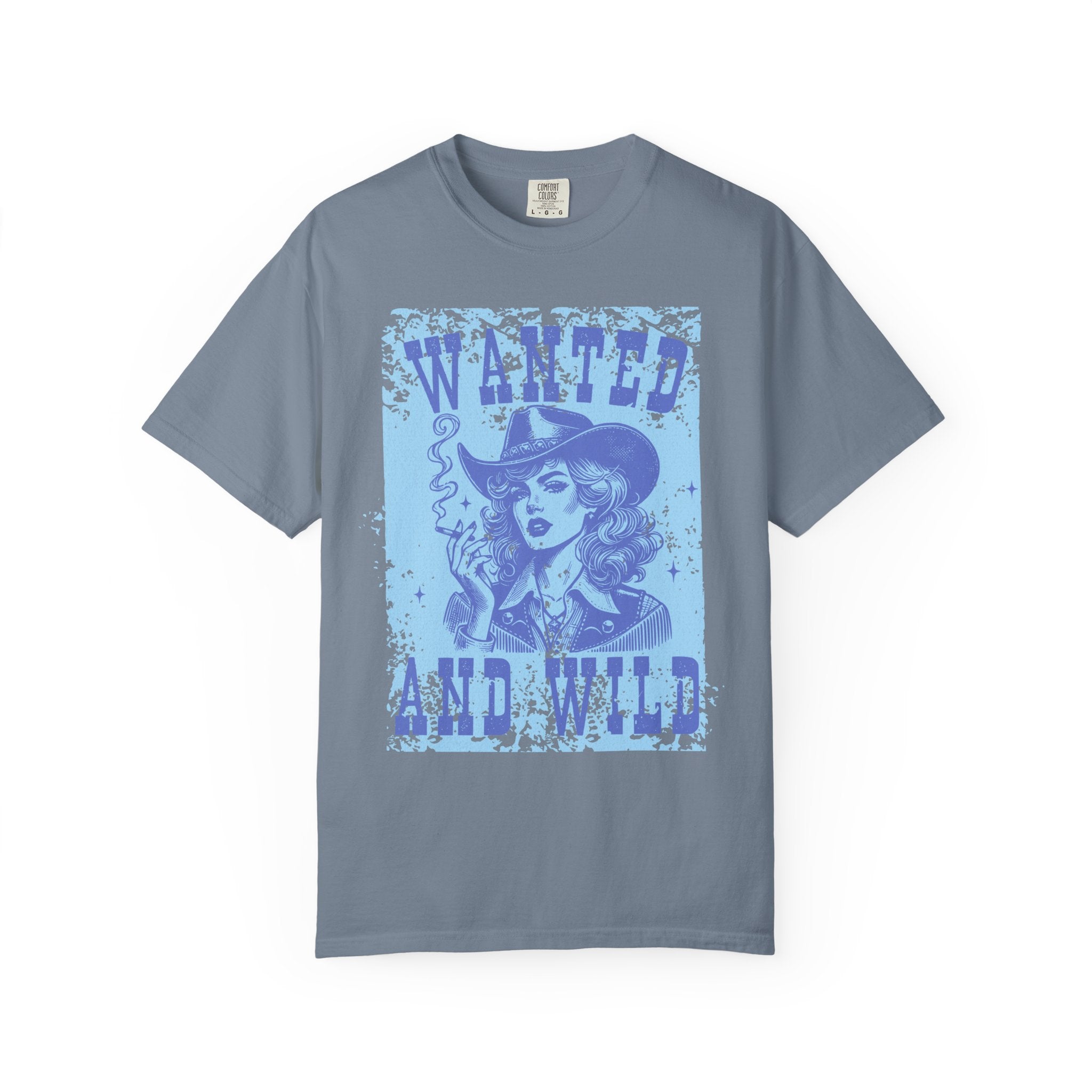 Wanted and Wild Cowboy Cowgirl  Textured T-Shirt