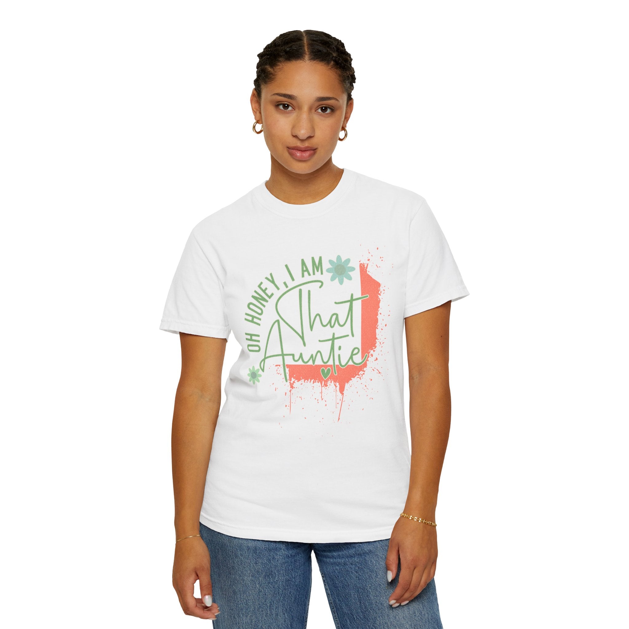 That Auntie Textured T-Shirt — "Oh Honey, I Am That Auntie" Graphic Tee