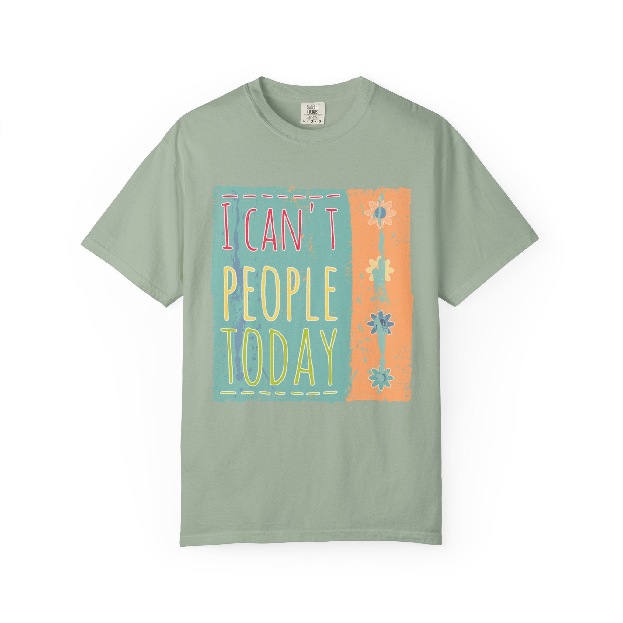 Textured I Can't People Today T-Shirt — Funny Introvert Graphic Tee