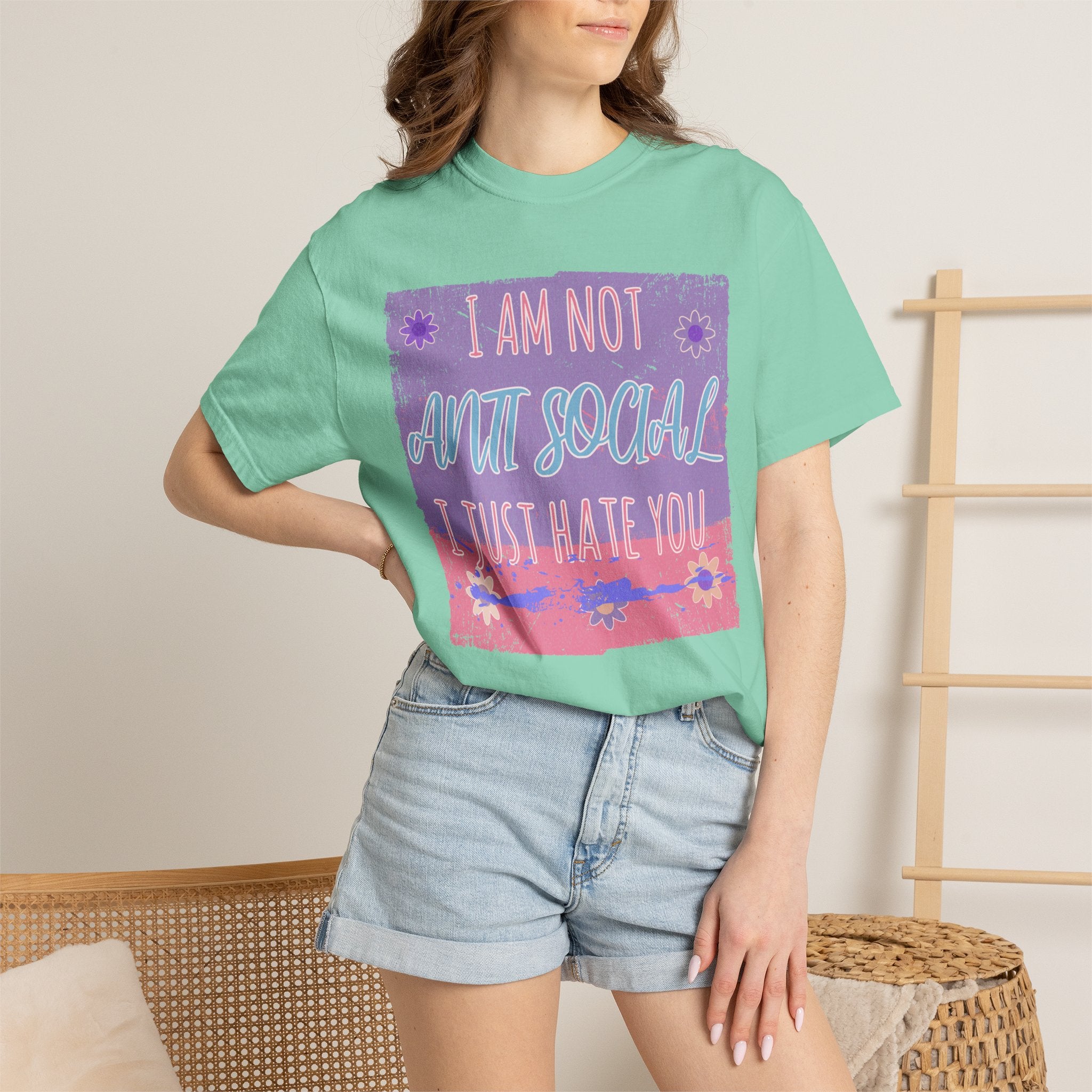 I Am Not Anti-Social I Just Hate You Textured T-Shirt