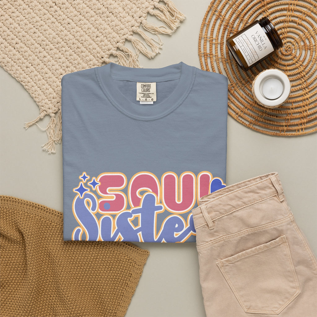 Soul Sister Textured T-Shirt — Retro Script Graphic Tee