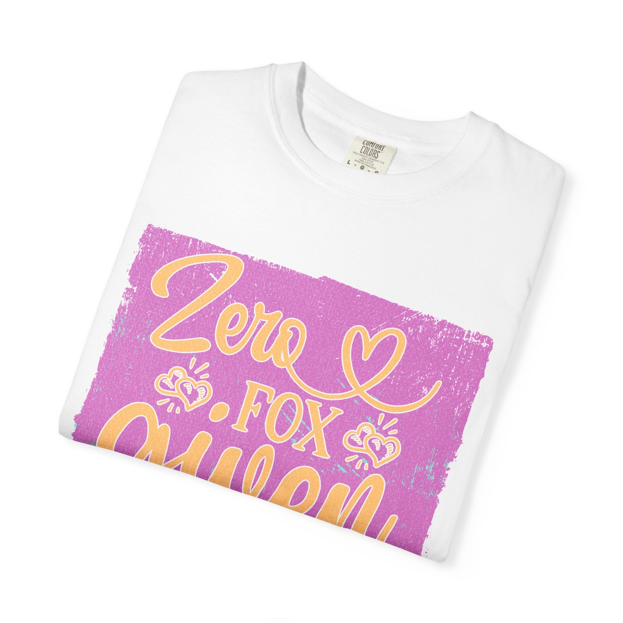 Textured T-Shirt — "Zero Fox Given" Retro Floral Graphic Tee
