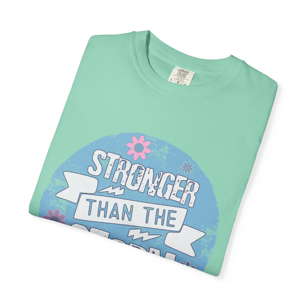 Textured  Stronger Than The Storm T-Shirt — Inspirational Resilience Graphic Tee