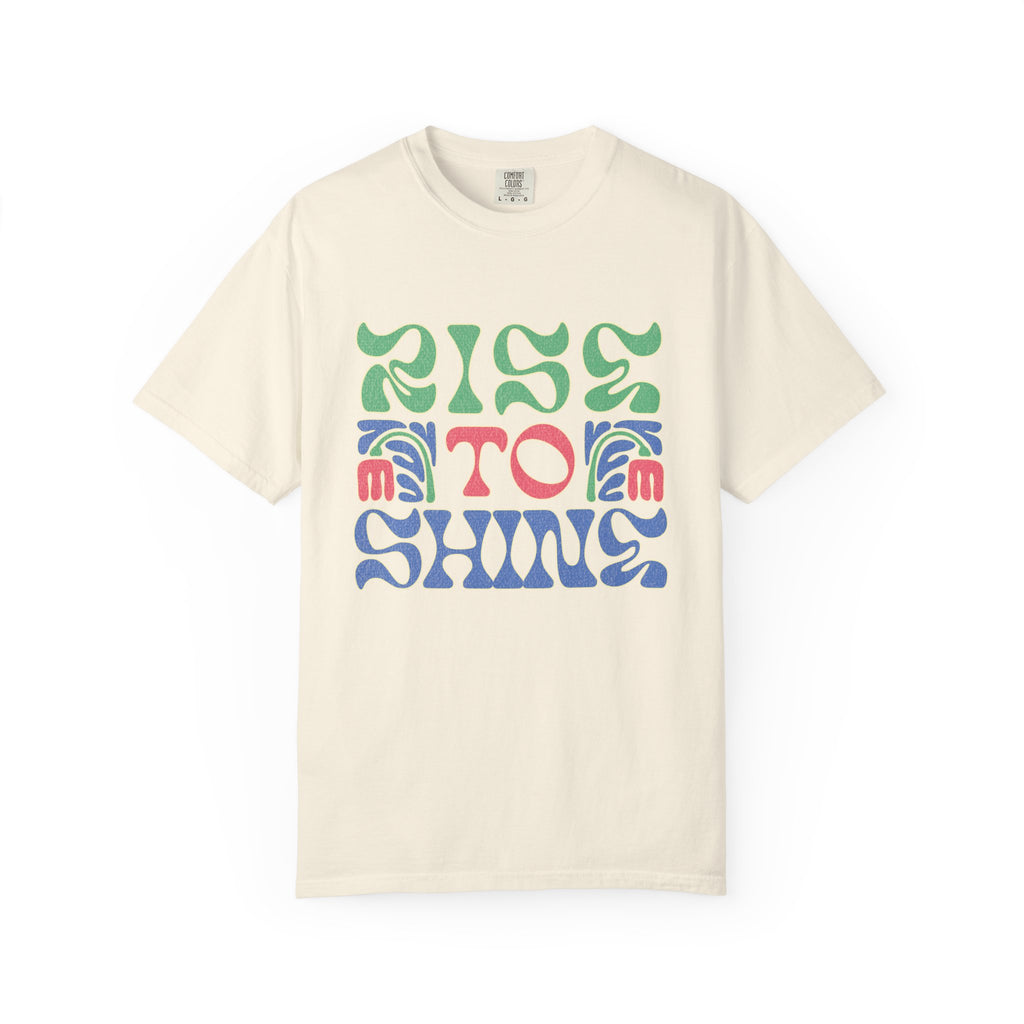 Groovy Textured T-Shirt — Rise to Shine Retro Graphic Tee