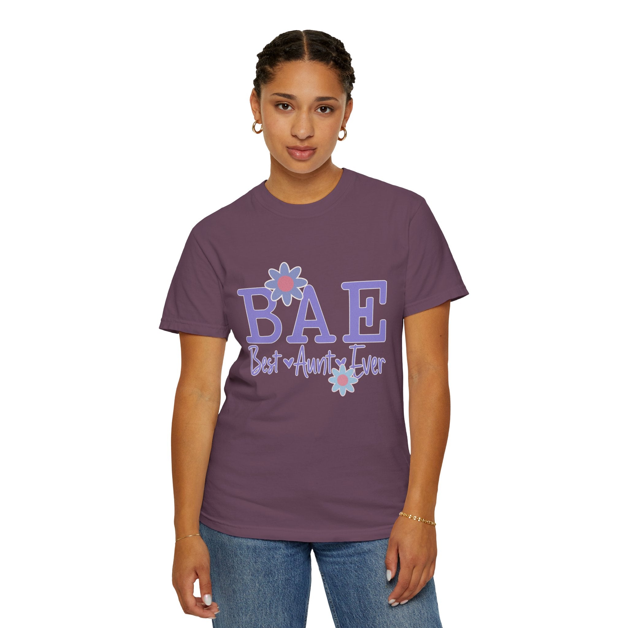 BAE Best Aunt Purple Textured Tee
