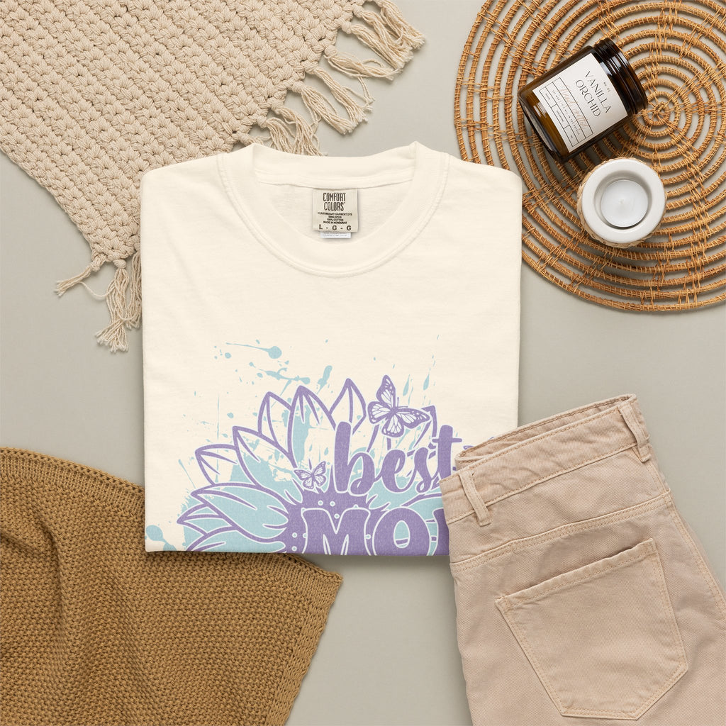 Mom Squad TexturedT-Shirt – 'Best Mom Ever' Floral Graphic Tee