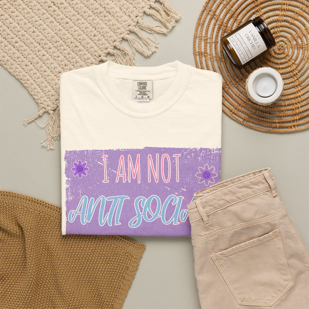 I Am Not Anti Social I Just Hate You Graphic Textured T-Shirt