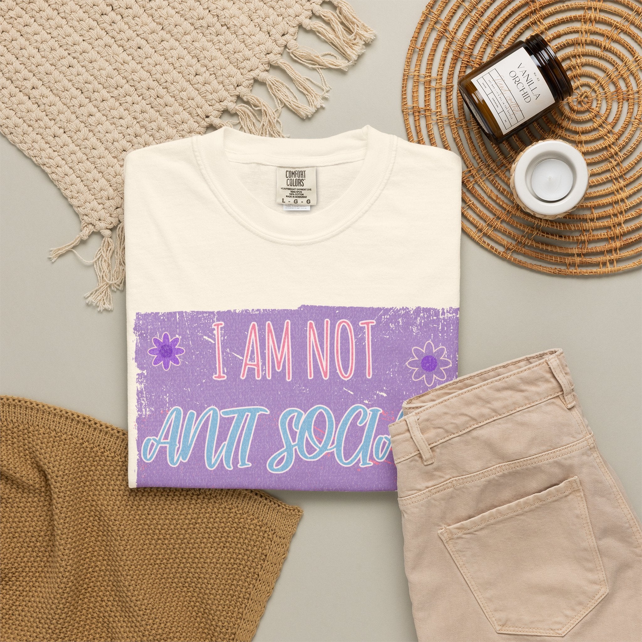 I Am Not Anti Social I Just Hate You Graphic Textured T-Shirt