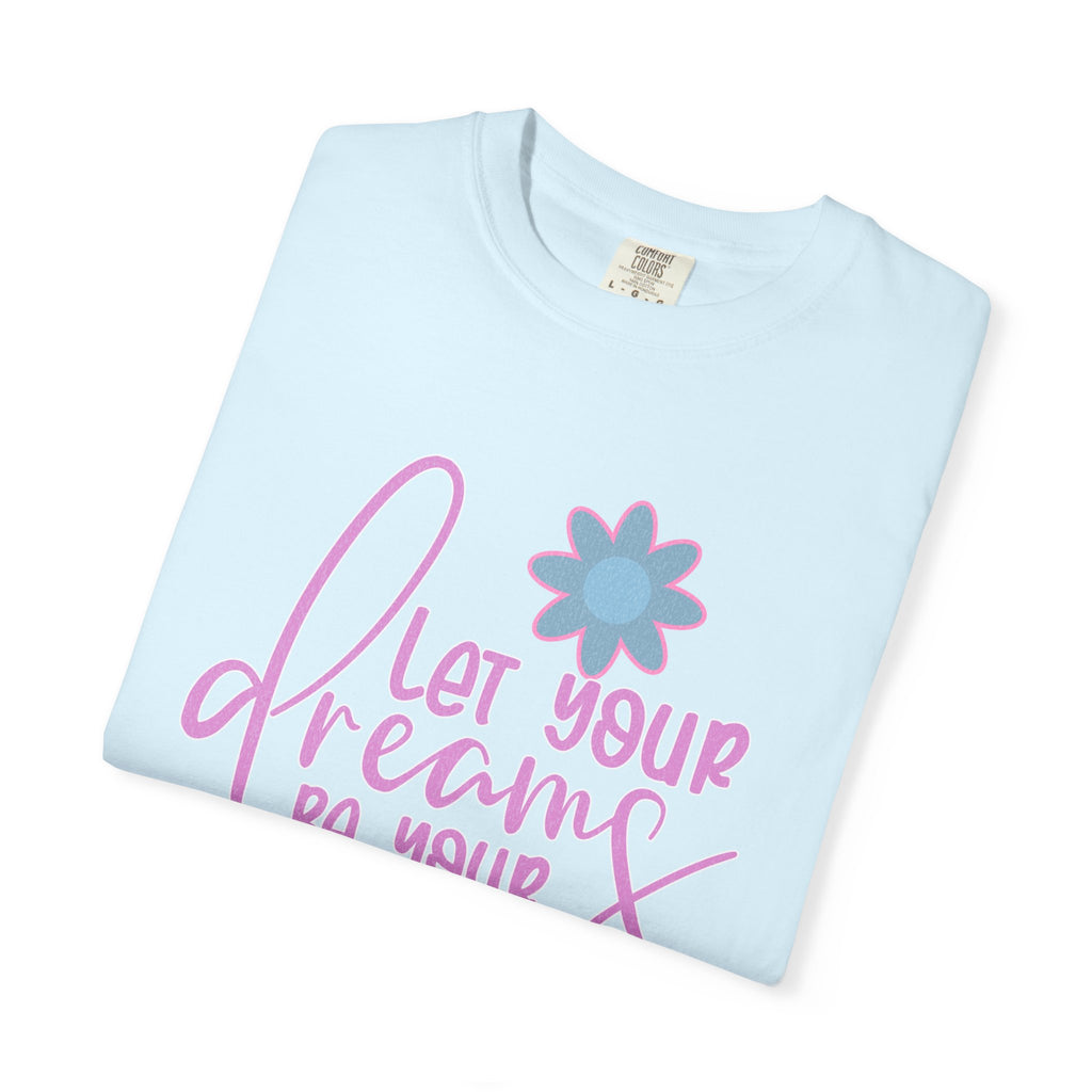 Textured Inspirational Floral Tee — "Let Your Dreams Be Your Wings"