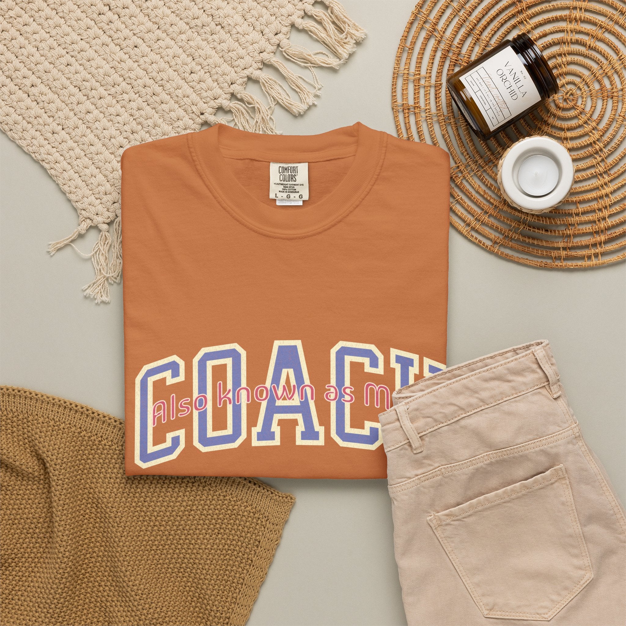 Coach Also Known As Mom — Textured Collegiate Style Tee