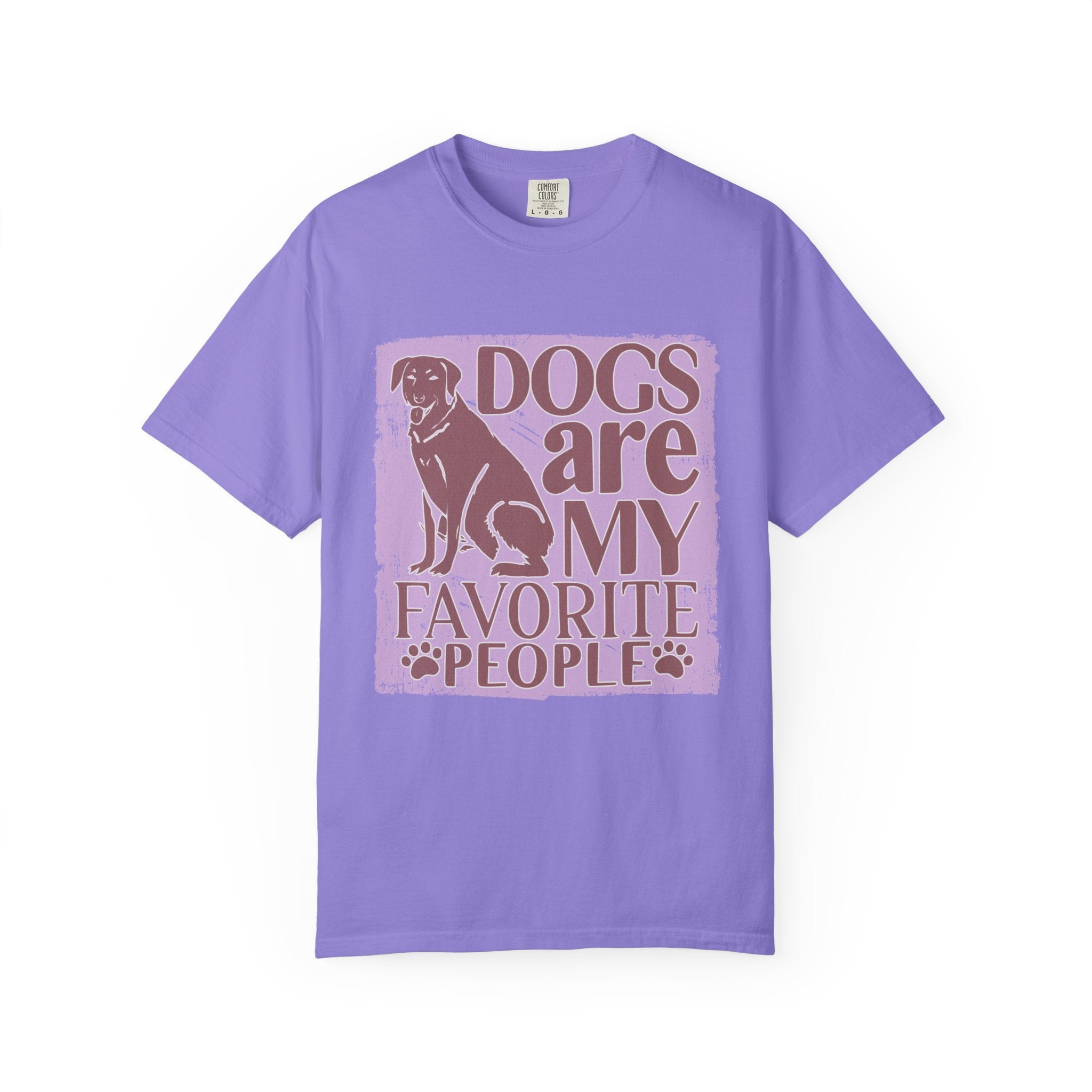 Textured Dogs Are My Favorite People T-Shirt – Retro Paw Print Dog Lover Tee