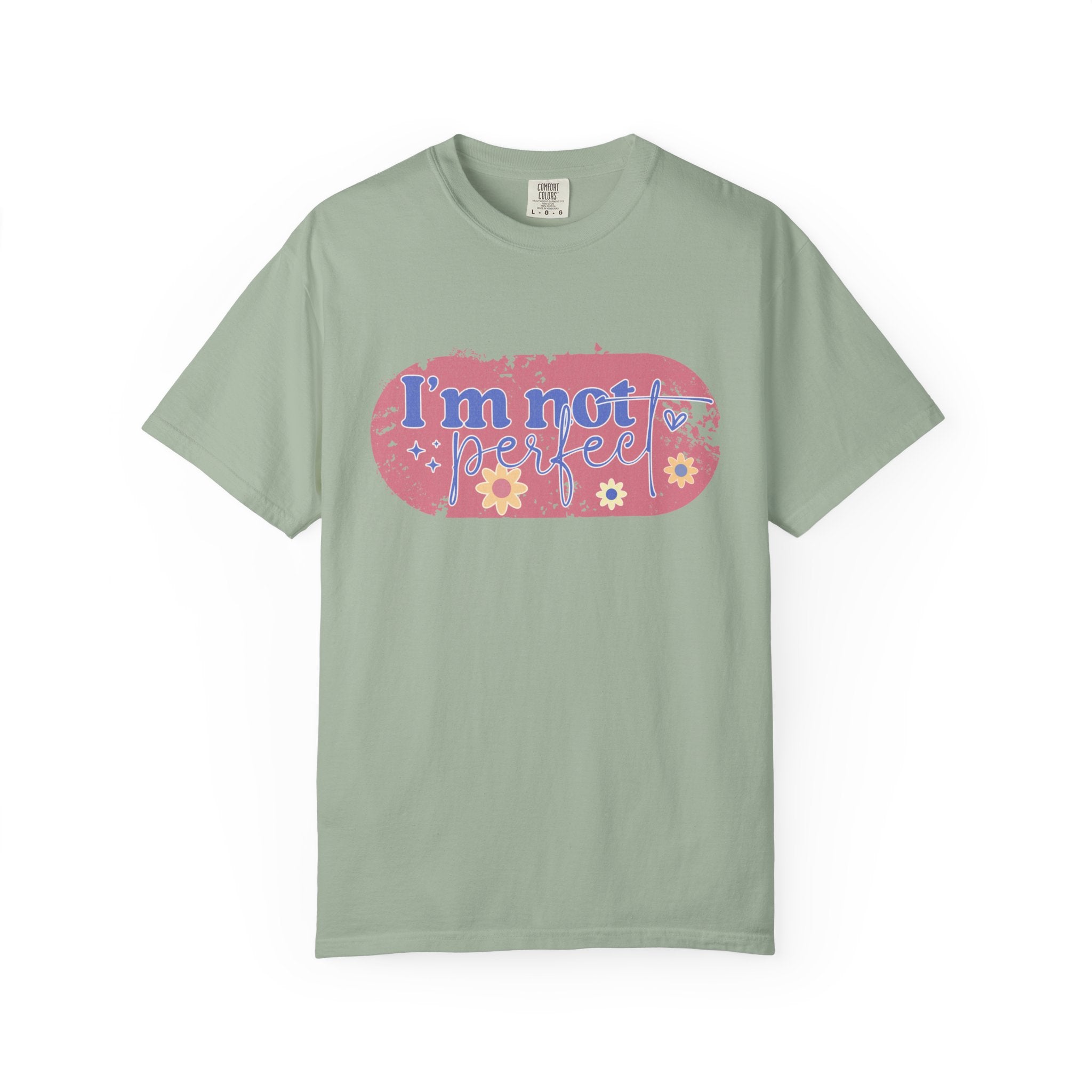 I'm Not Perfect Textured Floral T-Shirt — Retro Flower Graphic Tee