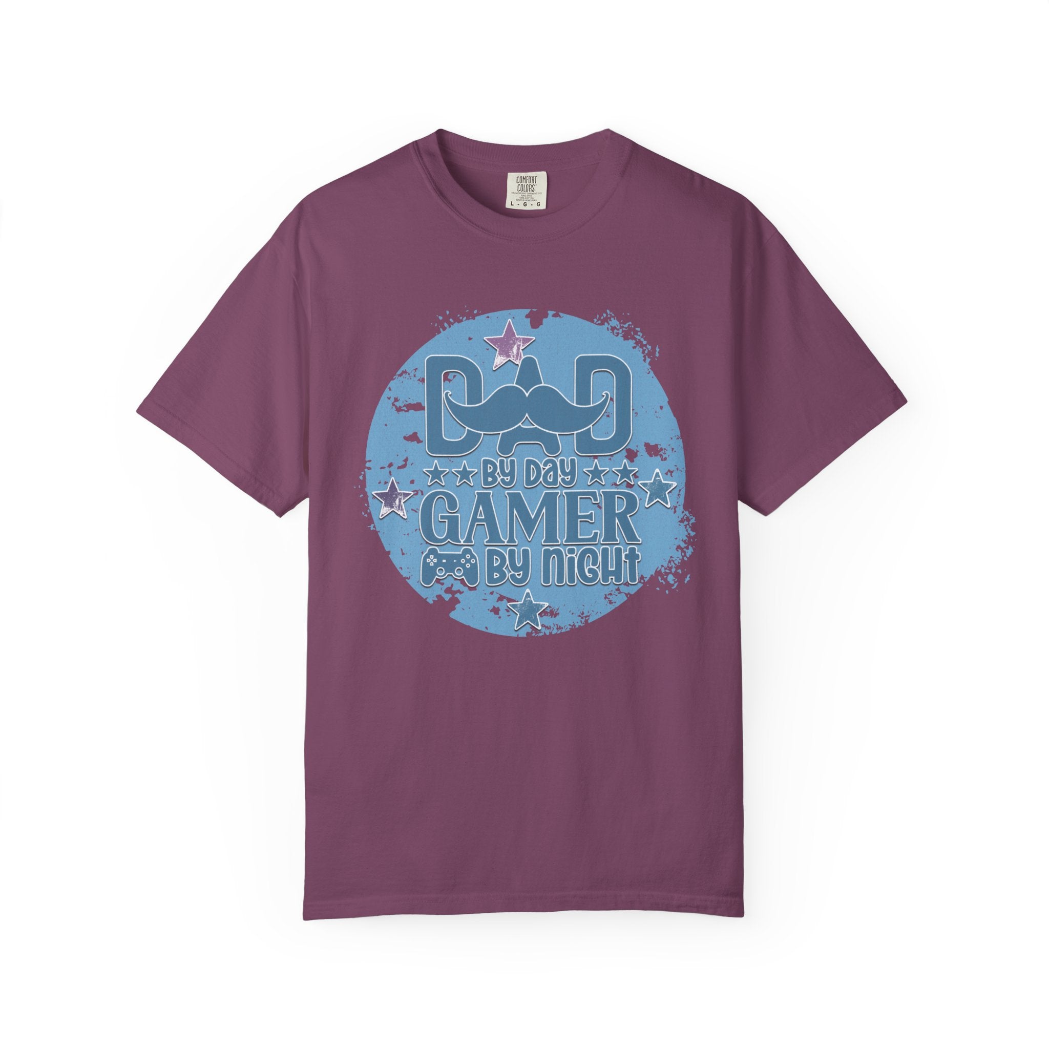 Funny Dad By Day Gamer By Night Textured T-Shirt