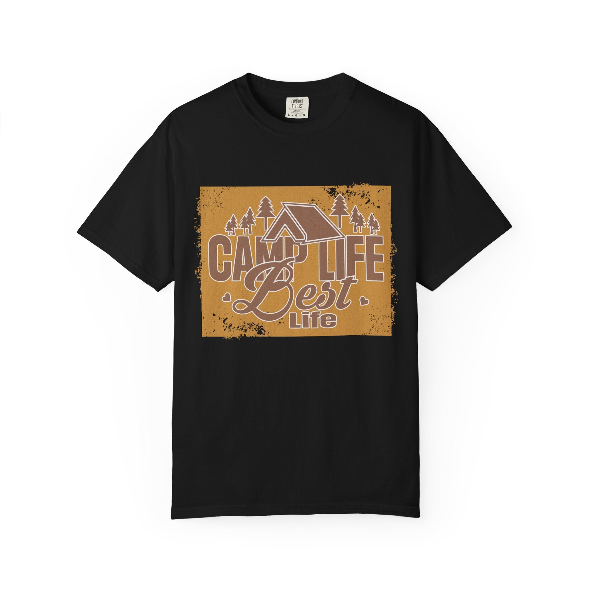Textured Camp Life Is Best T-Shirt — Vintage Camping Graphic Tee